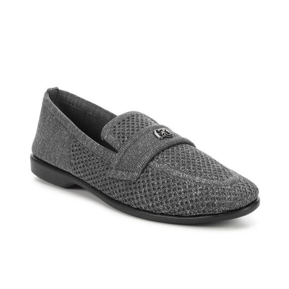 Aerosoles Shoes - NEW Aerosoles Womens Size 9 Metallic Gunmetal Stretch Knit Loafers Slipper Flats